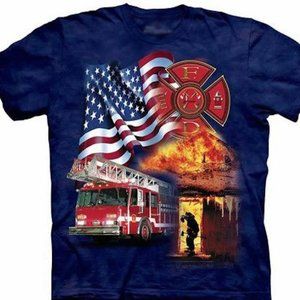 The Mountain Fire Fighter Firemen T-Shirt M-2X